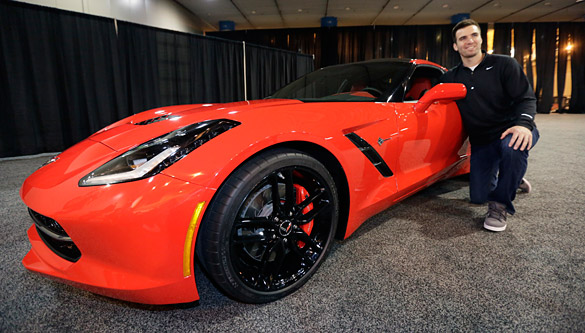 [PIC] Quarterback Joe Flacco Picks Up His Super Bowl MVP C7 Corvette Stingray