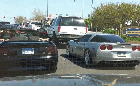 [VANITY PLATES] Seriously, what are the odds that bring this Mustang and Corvette together?