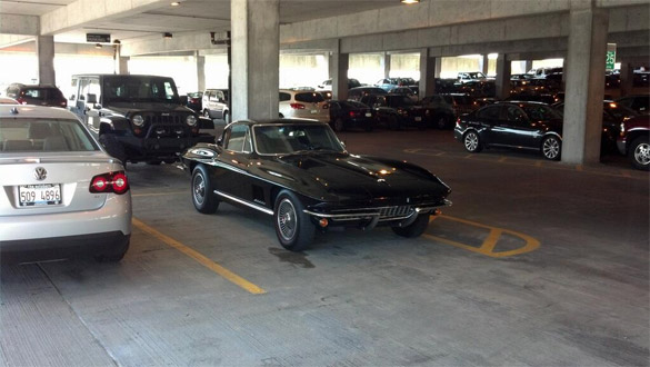 [PIC] 1967 Corvette Coupe Parked at the Airport Parking Garage