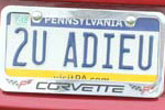 Corvette Vanity License Plates from Corvettes at Carlisle