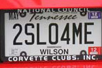 Corvette Vanity License Plates from Corvettes at Carlisle