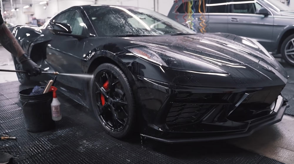 Black C8 Corvette