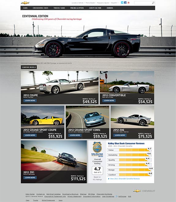 Configure Your New Corvette on the New 2012 Corvette Website