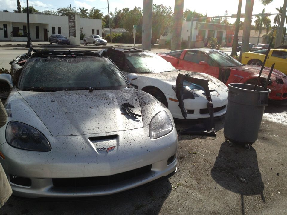 Drunk Driver Crashes Into Corvette Grand Sports at Chevy Dealership