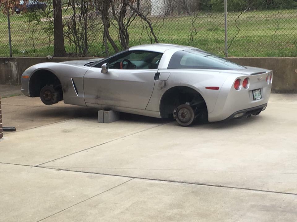 Firefighter's Corvette Wheels Stolen at Firehouse