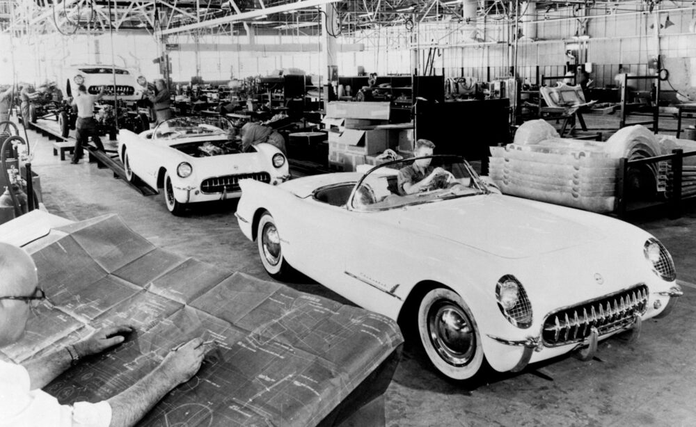 1953 Chevrolet Corvette assembly line