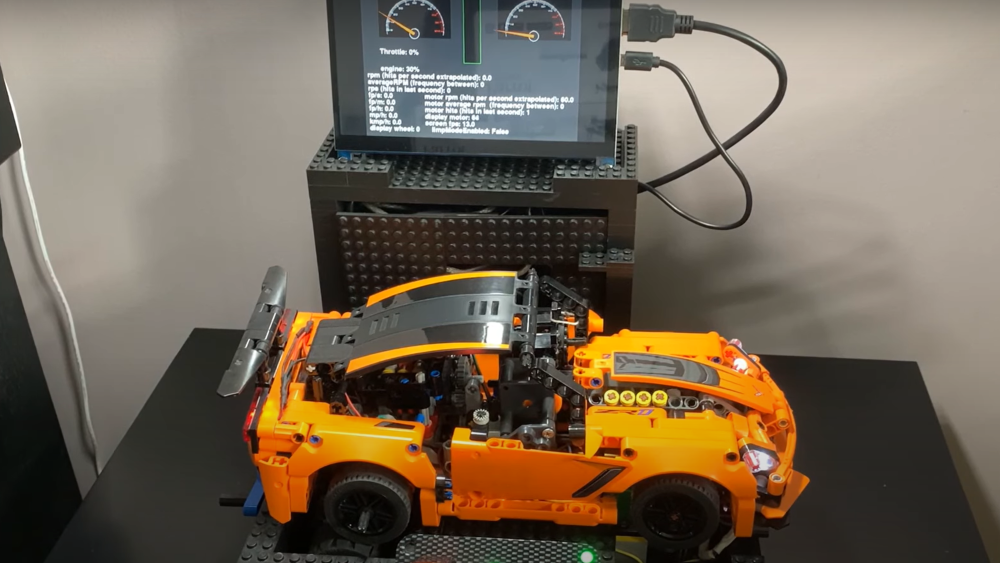 Electric Lego C7 Corvette ZR1 With Manual Transmission