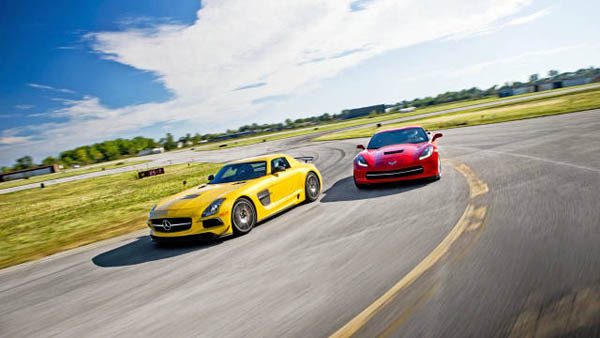 2014 C7 Chevrolet Corvette Stingray and Mercedes-Benz SLS AMG Black Series