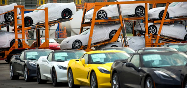 2014 C7 Corvette Stingray on Transporters at Bowling Green Home