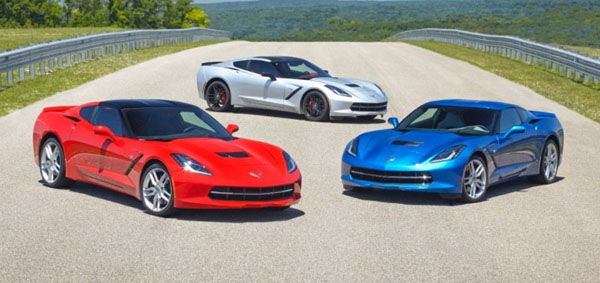 2014 Chevrolet C7 Corvette Stingray in Red, Silver, Blue