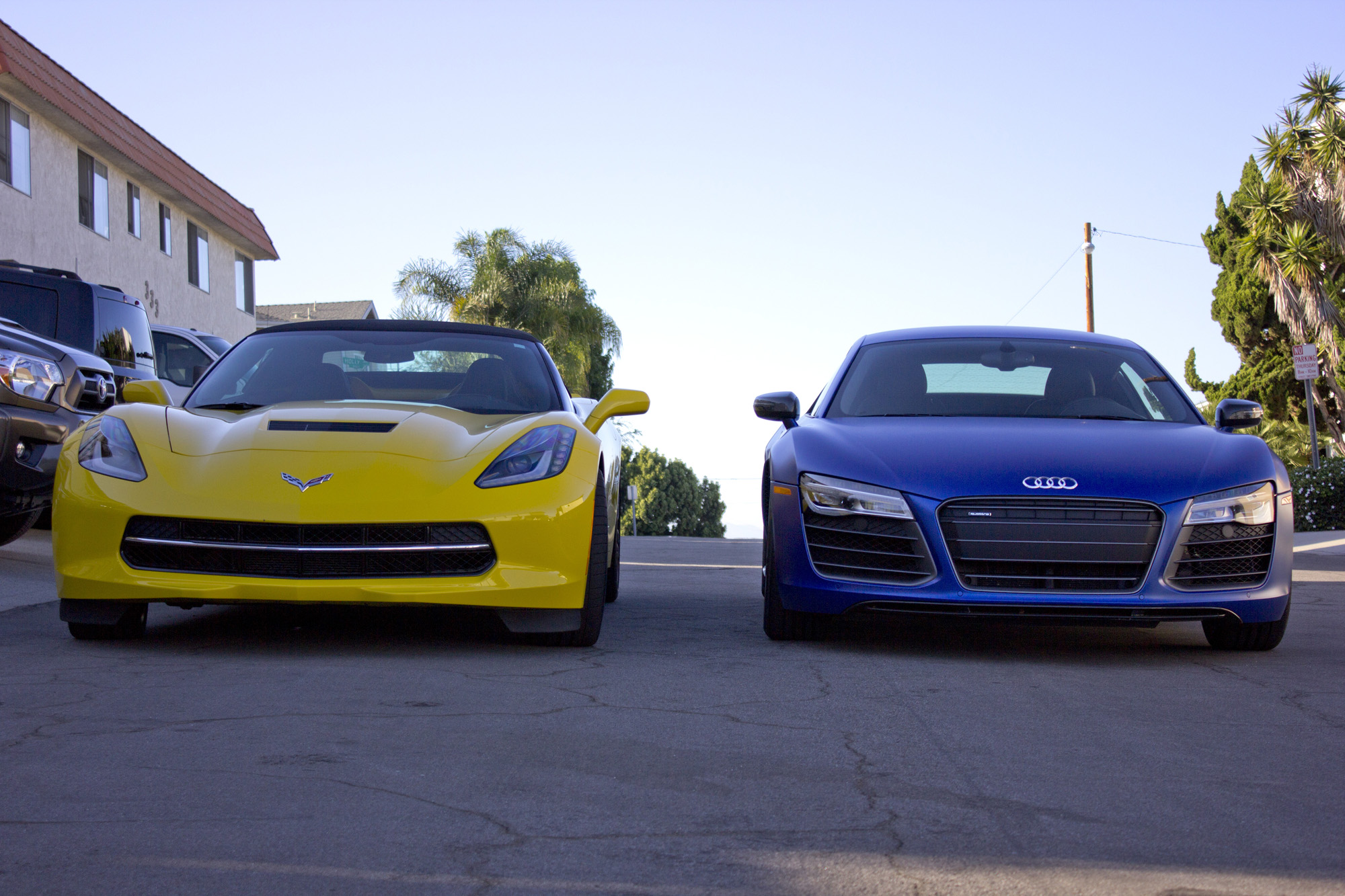 2014 Chevrolet Corvette Stingray Convertible (C7) and 2014 Audi R8 V10 plus Coupe quattro S tronic