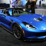 A Blue and Black (Not White and Gold) Corvette Z06 that Complements The Dress