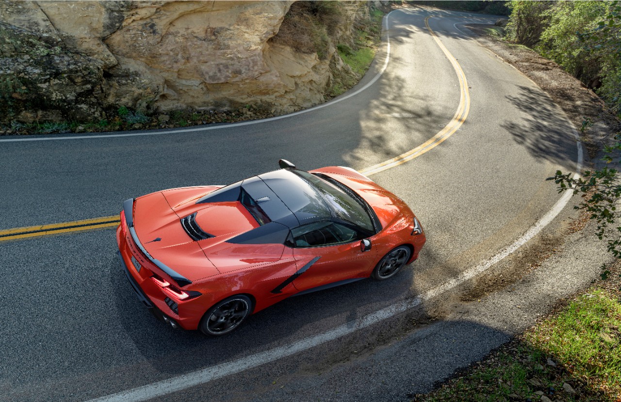 Orange and Black C8 Convertible