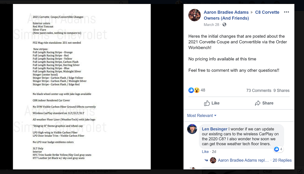 2021 C8 Corvette Updates