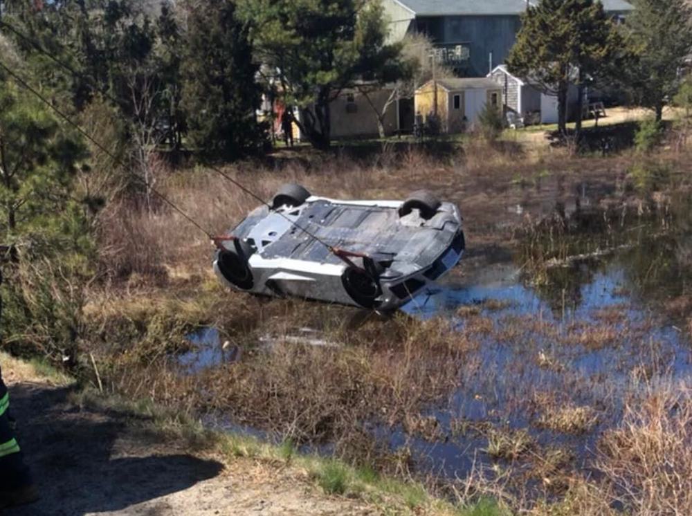 Wrecked C8 Corvette