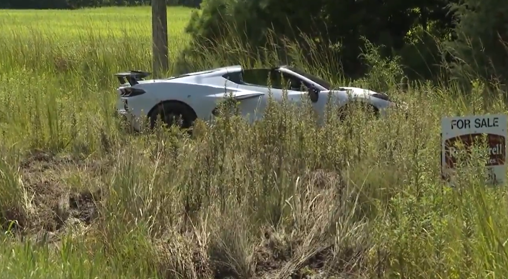 Wrecked C8 Corvette