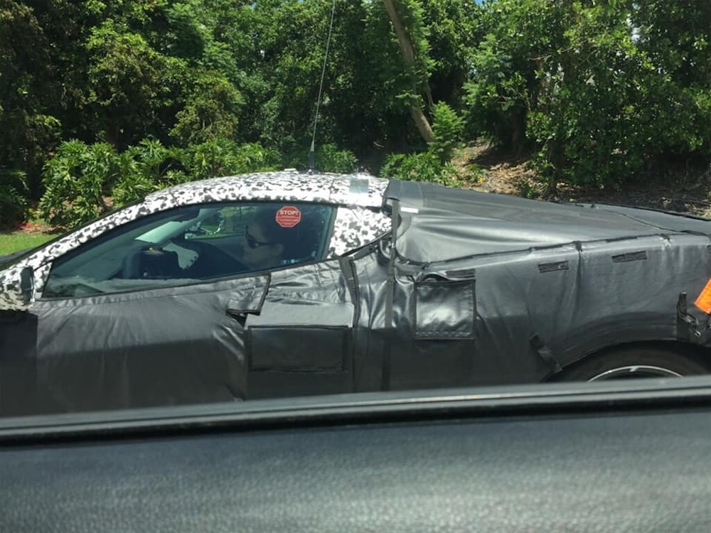 C8 Corvette test mule spotted in the wild.