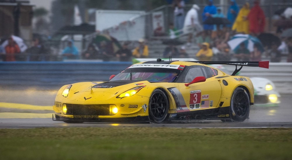 Corvette racing in rain