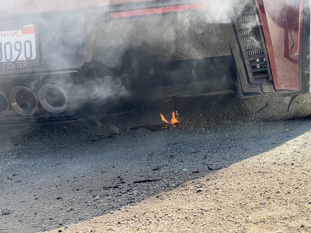 C7 Z06 Catches Fire at Track