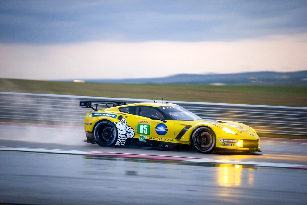 Corvette in rain