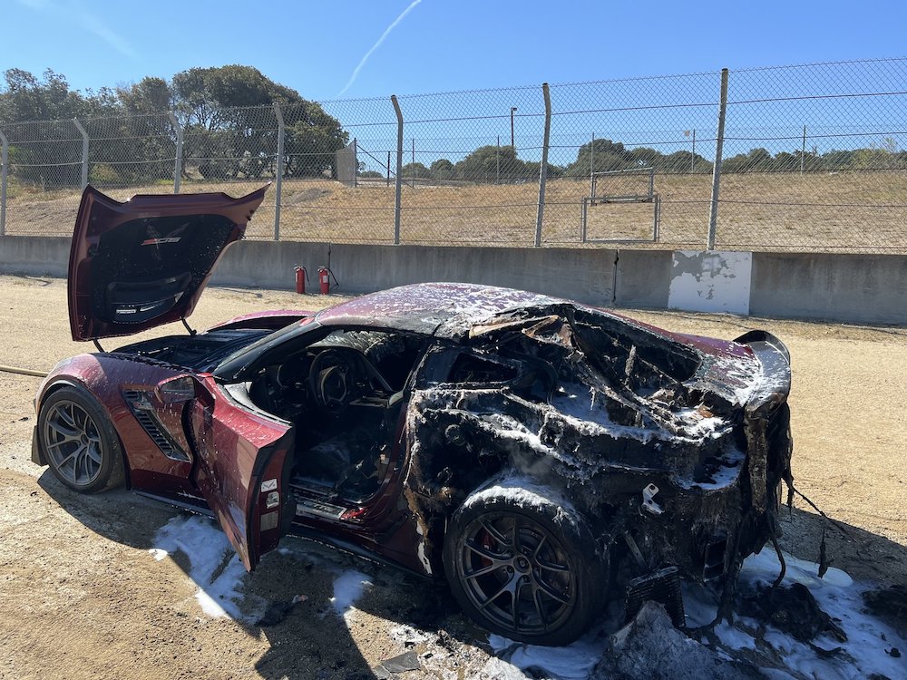 C7 Z06 Catches Fire at Track