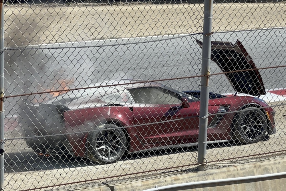 C7 Z06 Catches Fire at Track