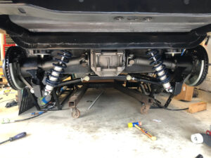 Coilover suspension on a C2 Corvette