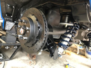 Coilover suspension on a C2 Corvette with brake rotor