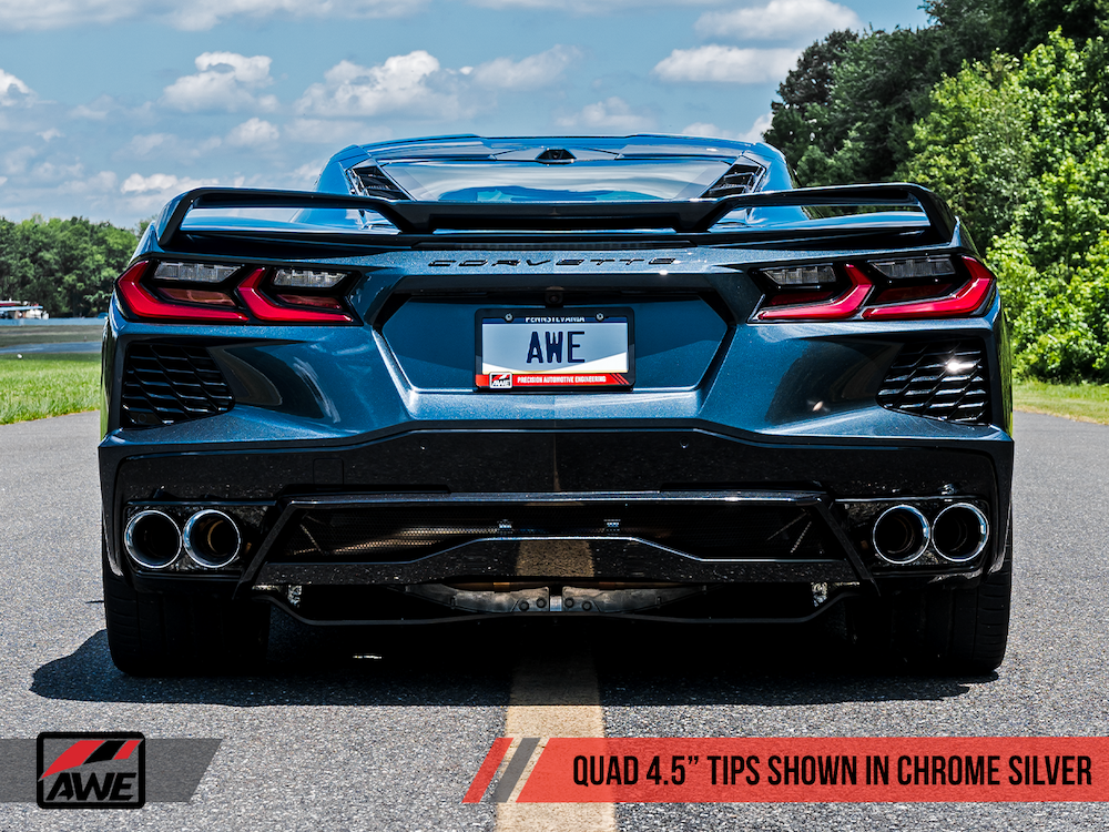 AWE Tuning C8 Corvette Quad 4.5" Tips in Chrome