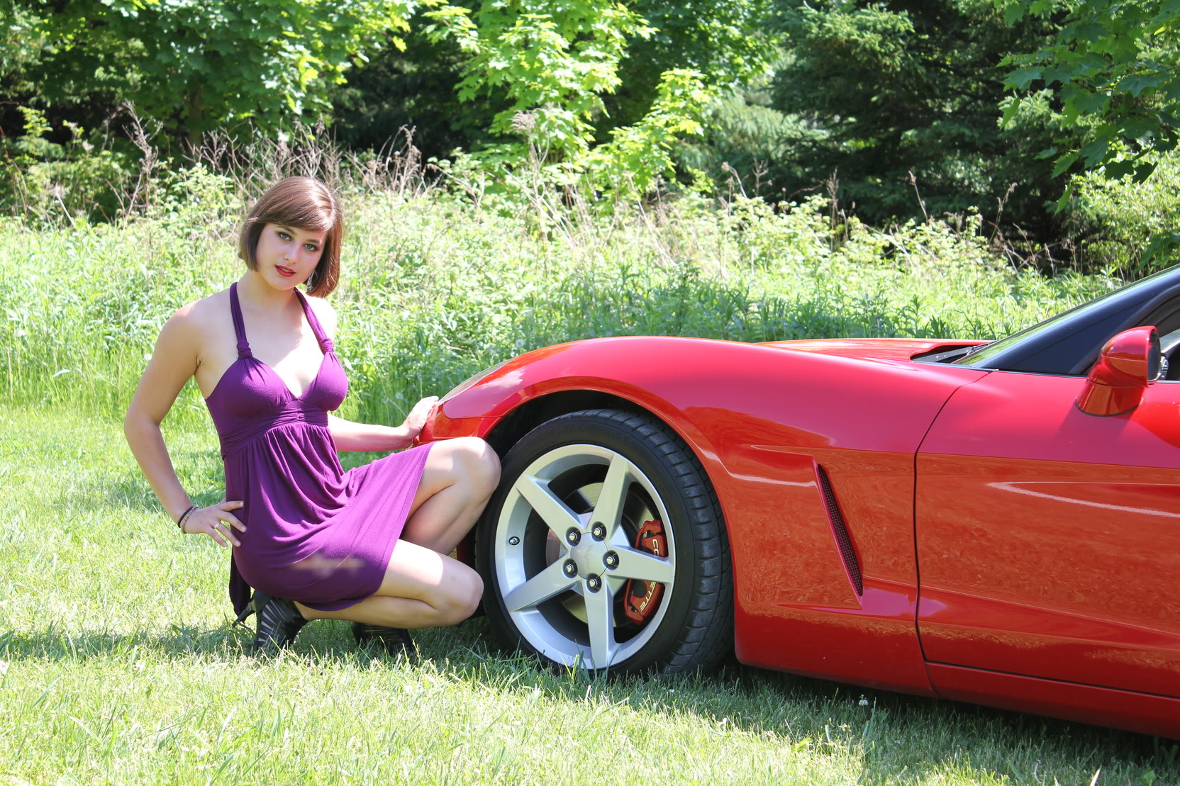 Beautiful Girl with C6 Corvette