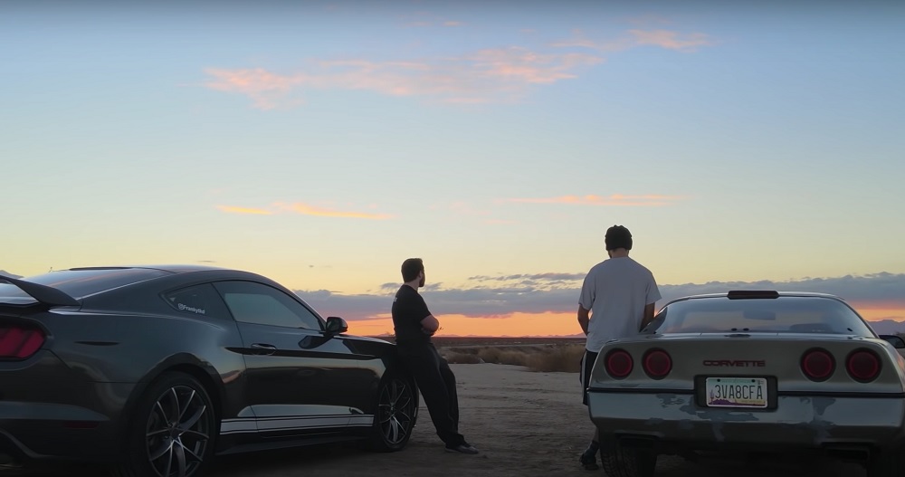 C4 Corvette vs Ford Mustang Drag Race