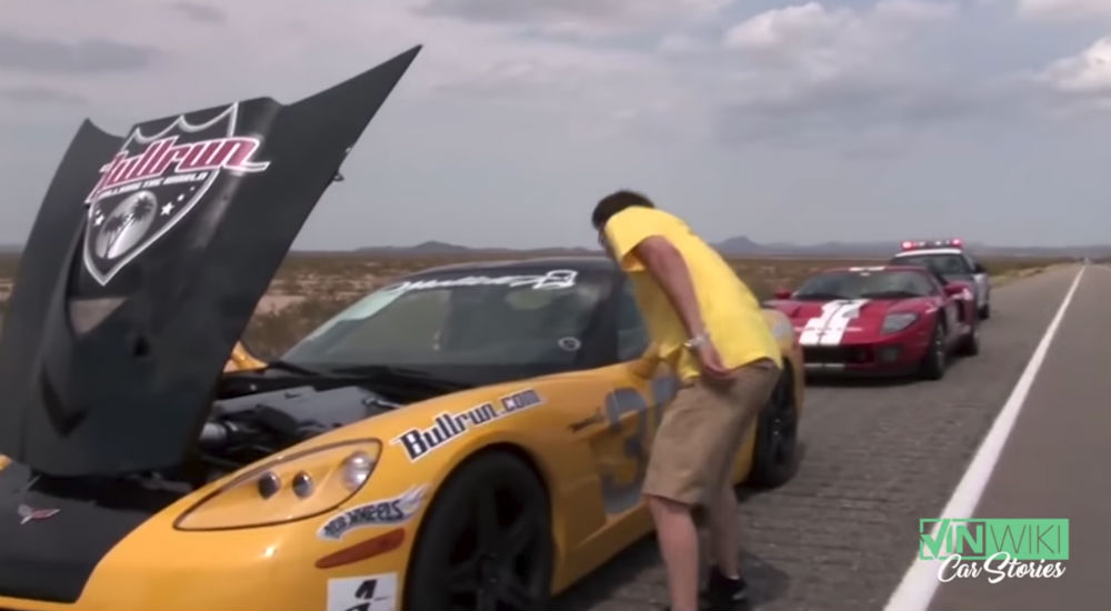 C6 Mallett Hammer Corvette and a Ford GT with a Cop