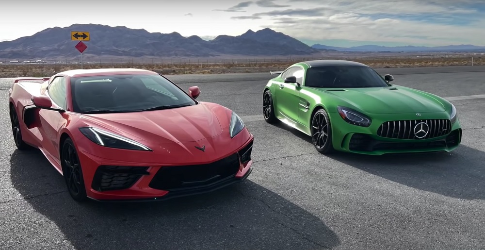 C8 Corvette Convertible vs Mercedes-AMG GTR Drag Race