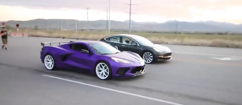 C8 Corvette vs Tesla Model 3