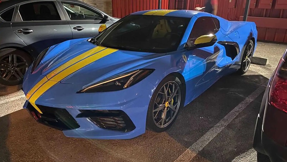 C8 Corvette Stingray With Ferrari Badges