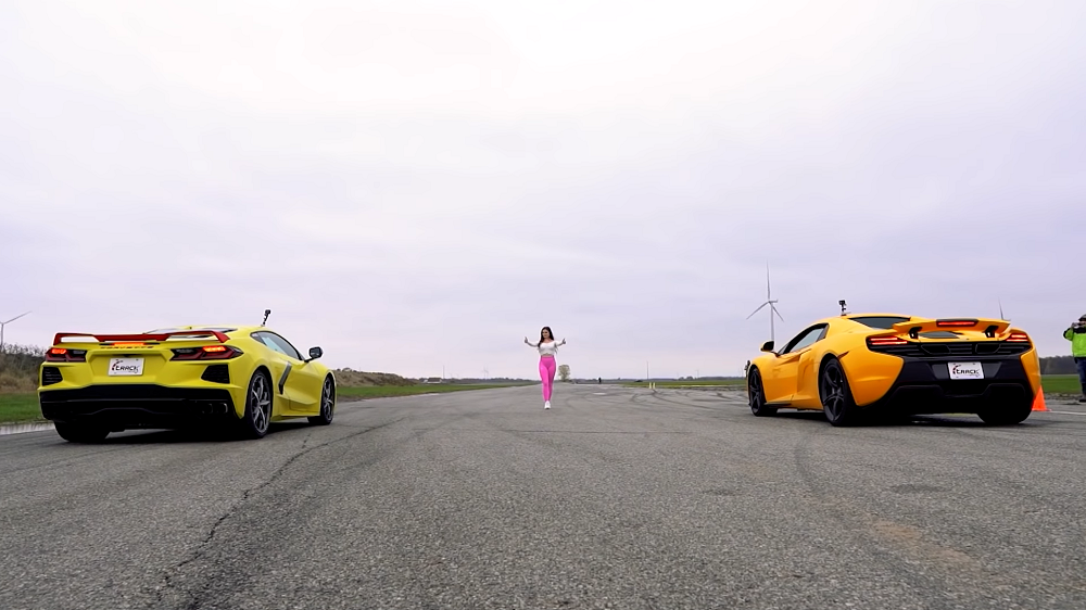 C8 Corvette vs McLaren 650S Track Battle