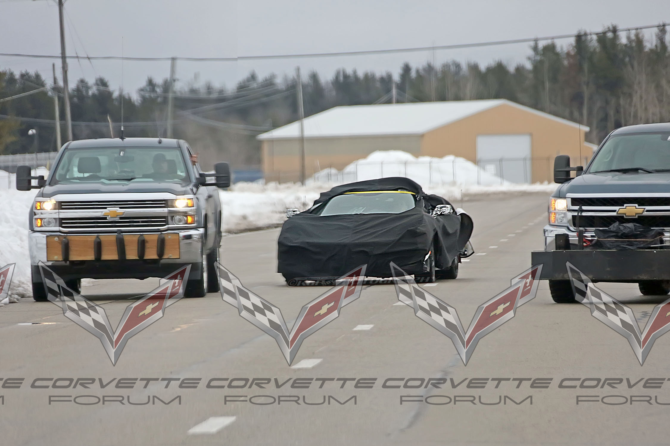 Mid-Engine C8 Corvette Prototype Spotted Winter Testing