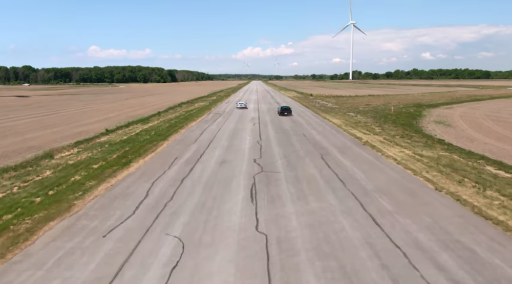 C8 vs Dodge Demon Drag Race