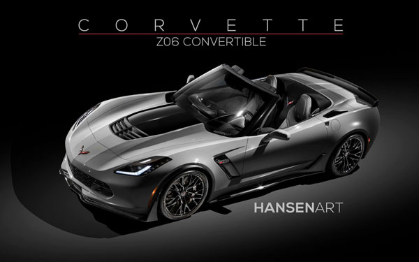 Chevrolet Corvette Z06 Convertible Rendering Home Tiger Shark Gray