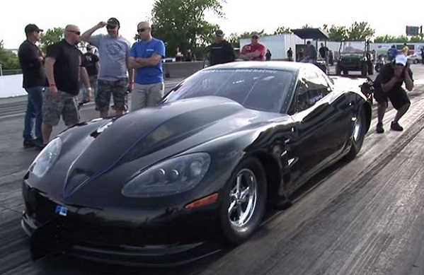 Corvette drag strip text