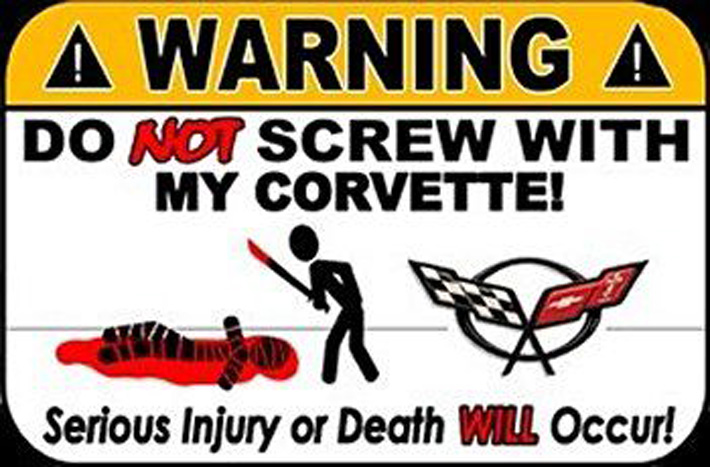 Corvette Vansalism Deterrent Sticker