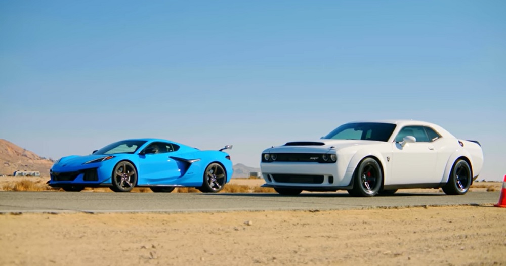 Z06 vs Demon on drag strip