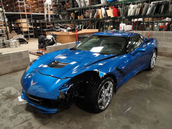 Crashed C7 Corvette Stingray on eBay Home