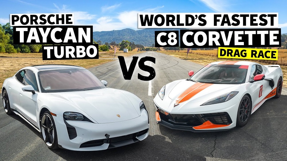 Hoonigan Porsche Taycan v C8 Corvette Emilia Hartford