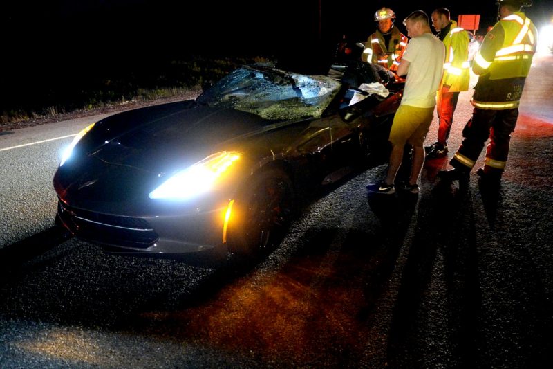 C7 Corvette Canada Moose Collision