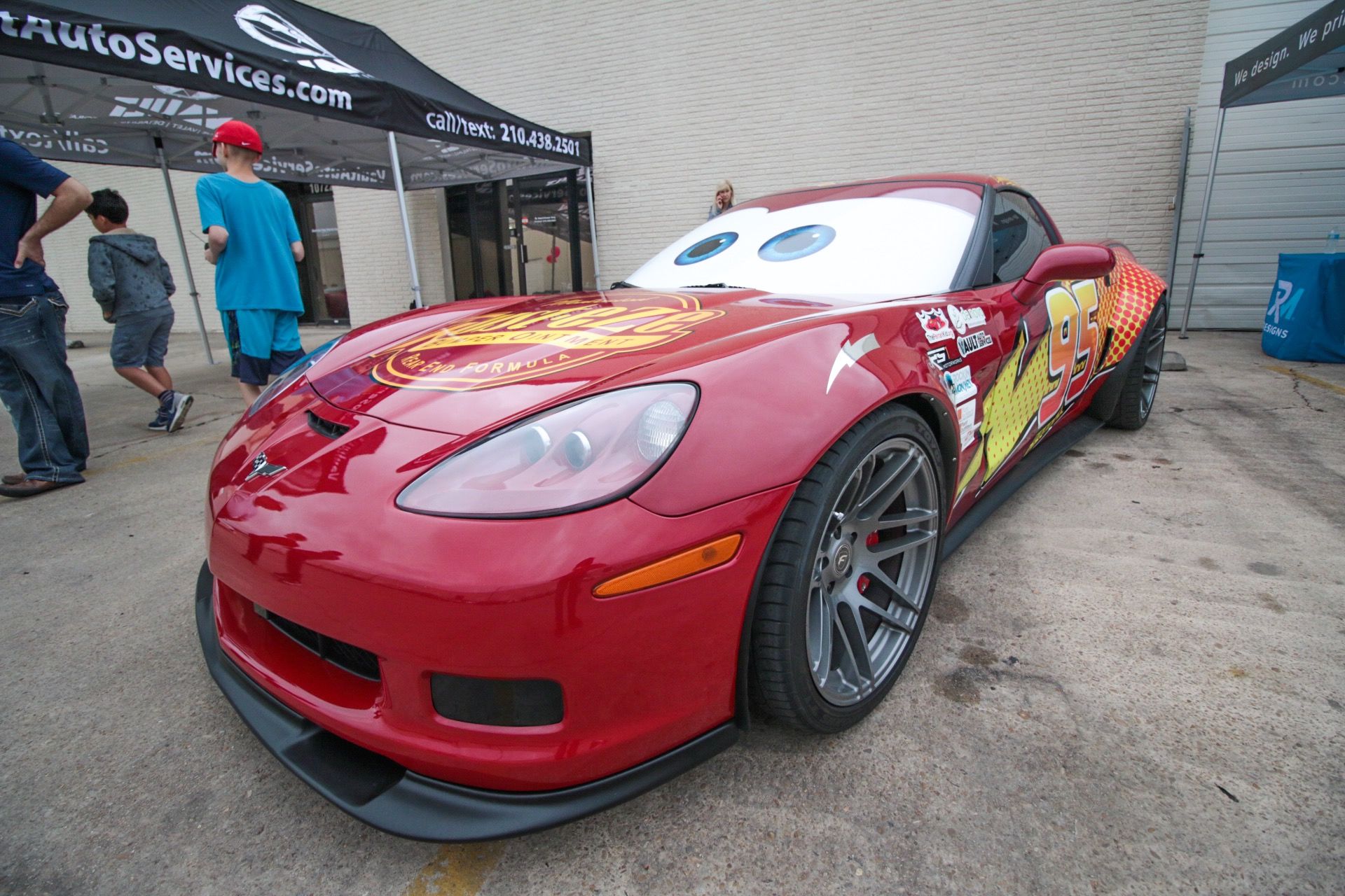 The Lightning McQueen Corvette.