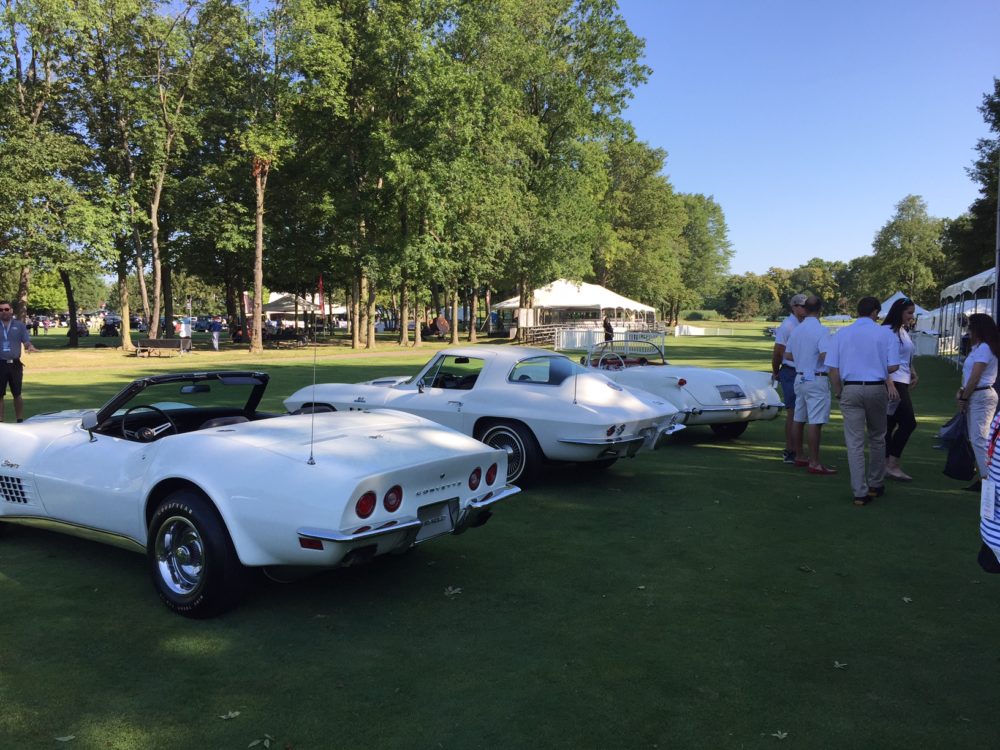 Carbon 65 Corvette C7 with C3, C2, and C1 Corvettes