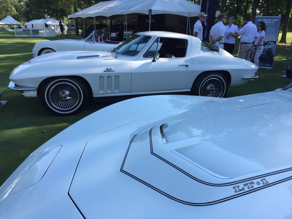 Carbon 65 Corvette C7 with C3, C2, and C1 Corvettes