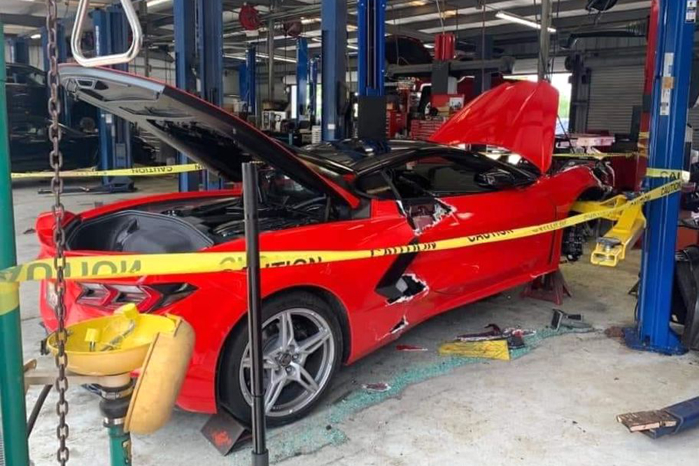 A Silver Lining for the Owner of the C8 Corvette That Fell off the Lift