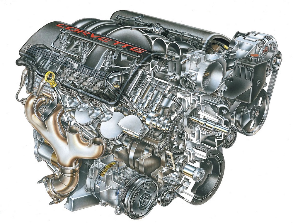 LS1 engine cutaway